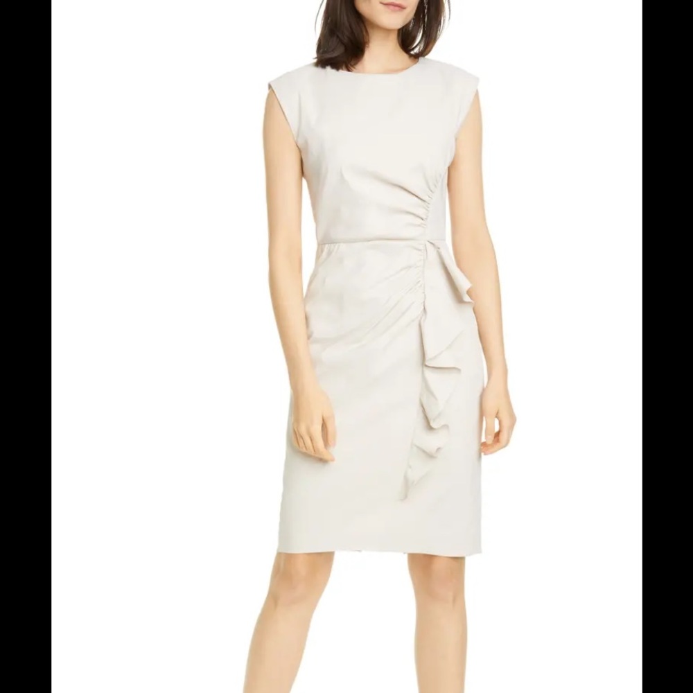 TAILORED BY REBECCA TAYLOR LINEN BLEND DRESS